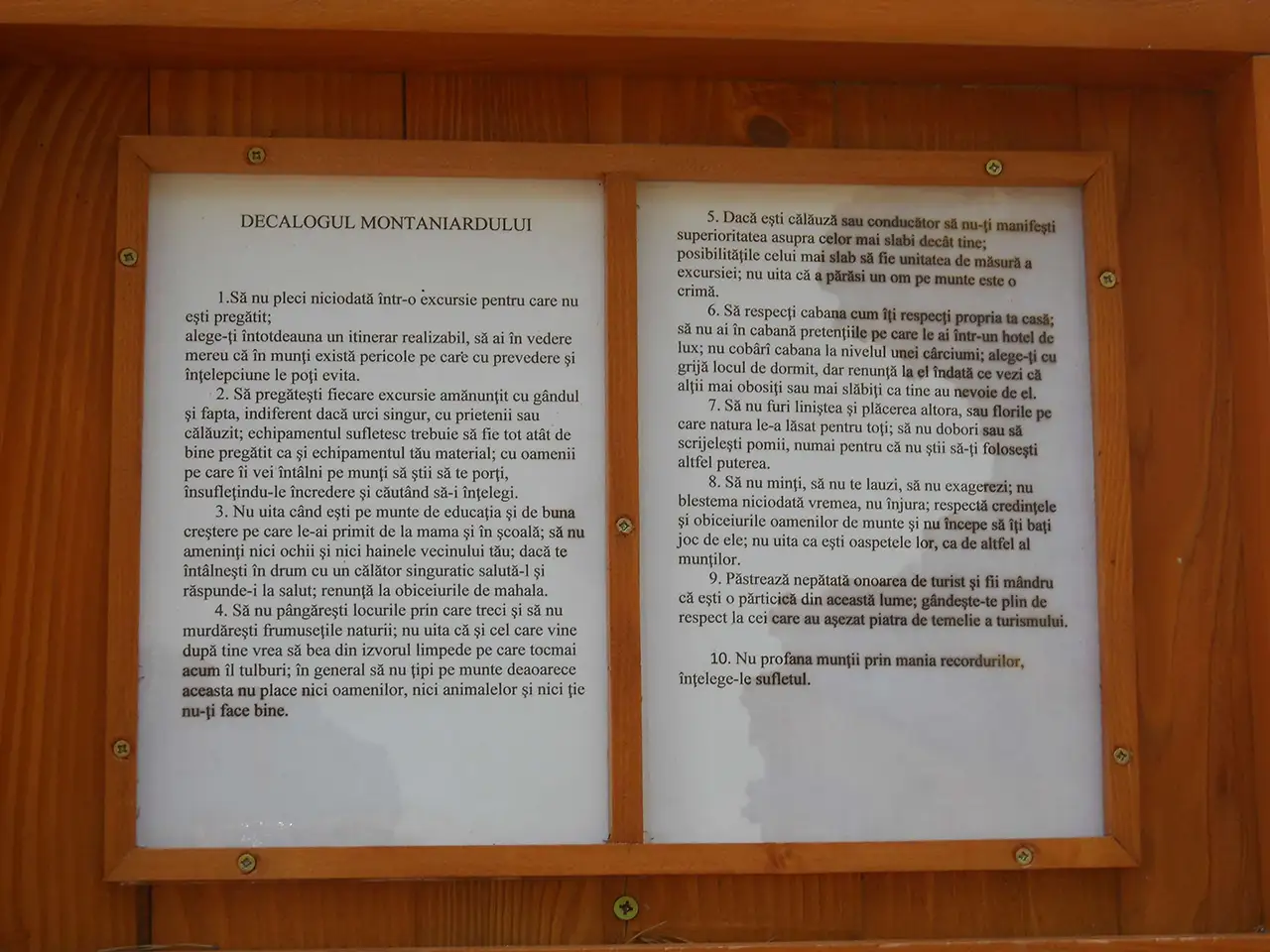  Saptamana Ariilor Protejate - Decalogul Muntelui